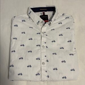 Denim & Flower (Ricky Singh )White Shirt with Bicycle Print